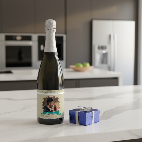 Champanhe personalizado brasão foto