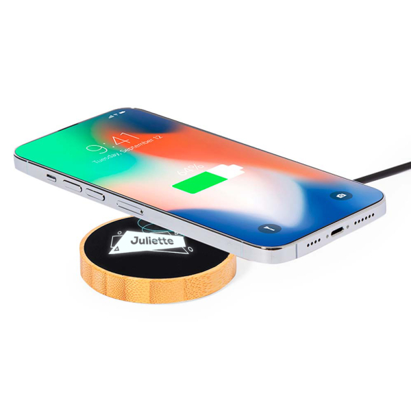 Carregador redondo luminoso personalizado