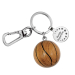Chaveiro bola de basquetebol em madeira com personalização 