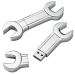 Pen drive de 8 GB em forma de chave inglesa gravada