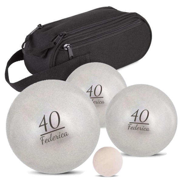 Conjunto de 3 bolas de petanca personalizadas para um aniversário