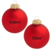 Conjunto de bolas de Natal vermelhas em vidro personalizadas