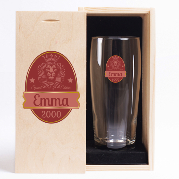 Copo de cerveja Lion personalizado por impress&atilde;o a cores