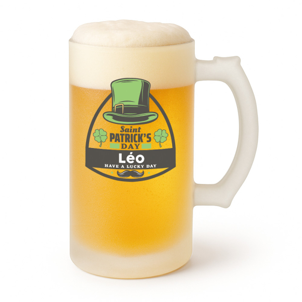 Copo de cerveja personalizada Dia de São Patrício