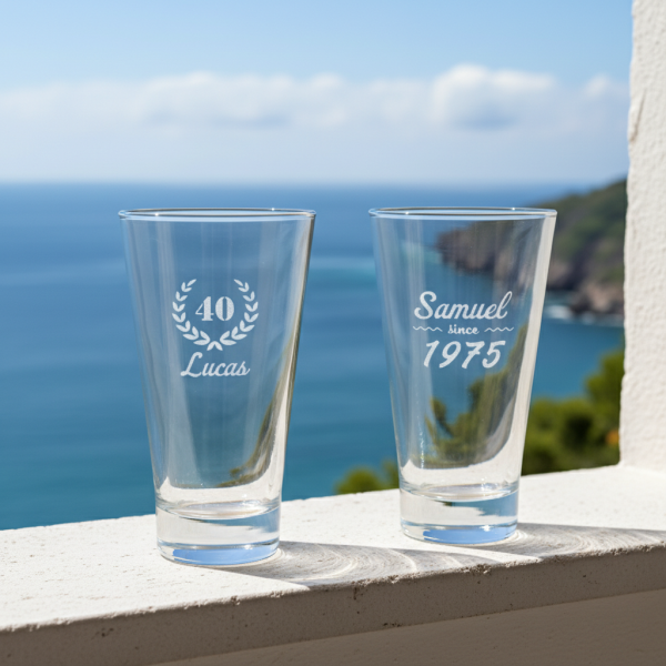 Copo de licor personalizado anivers&aacute;rio - Estilo Bistr&ocirc;