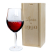Copo de vinho de aniversário gravado