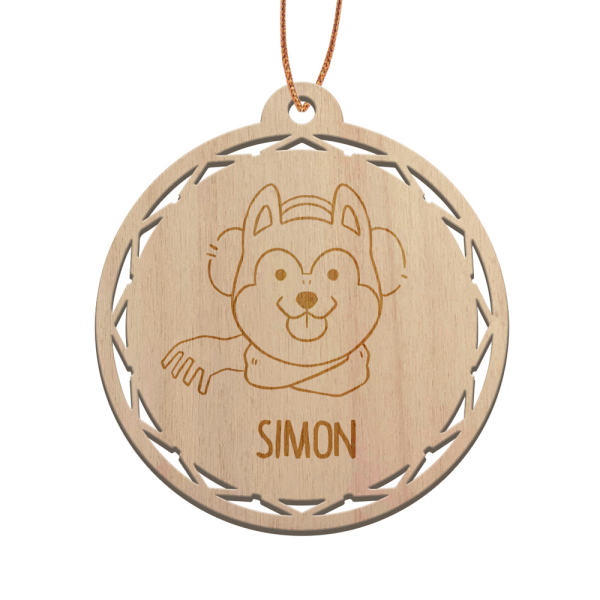 Bola de Natal em madeira personalizada para criança