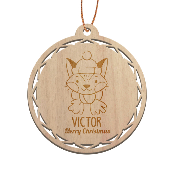 Bola de Natal em madeira personalizada para criança