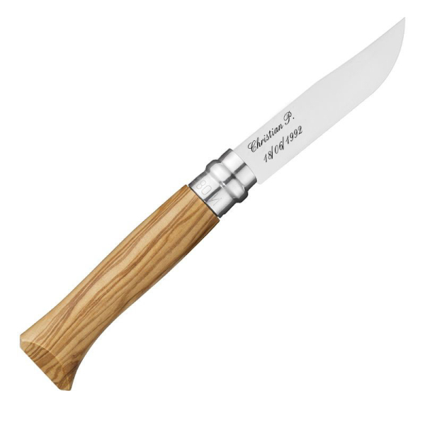 Estojo de faca Opinel nº8 Oliveira gravado