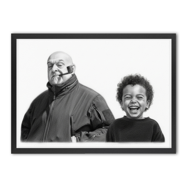 Montagem fotográfica para um retrato em estilo carvão