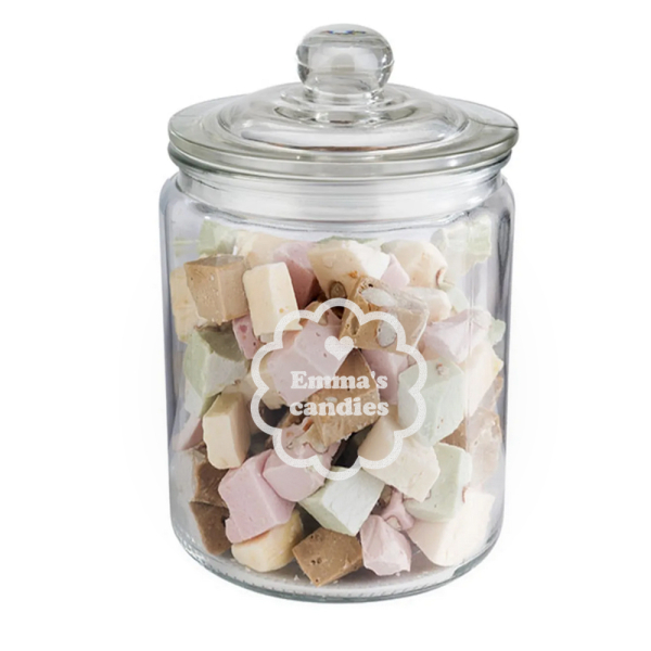 Frasco gravado com texto e motivo