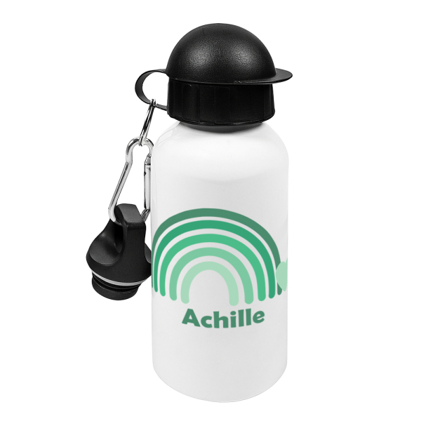 Garrafa de água com personalização arco-íris