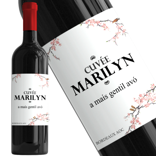 Garrafa de vinho personalizada Cerejeira