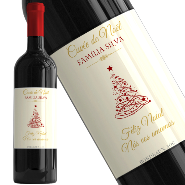 Garrafa de vinho personalizada de Natal