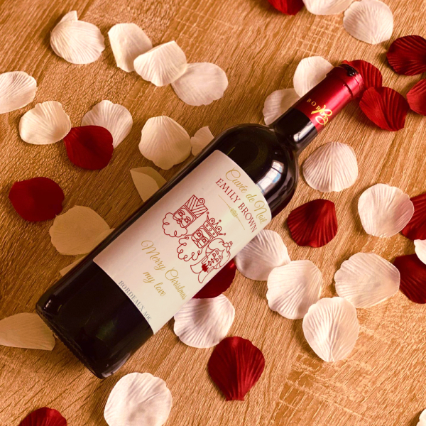 Garrafa de vinho personalizada de Natal