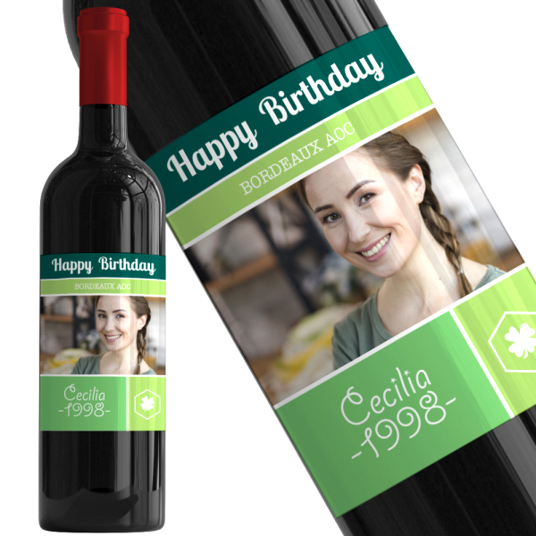 Garrafa de vinho personalizada Etiqueta foto
