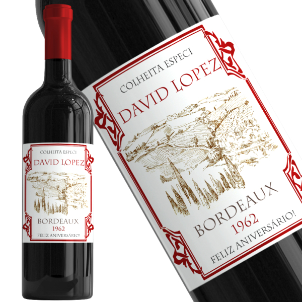 Garrafa de vinho personalizada Tradição