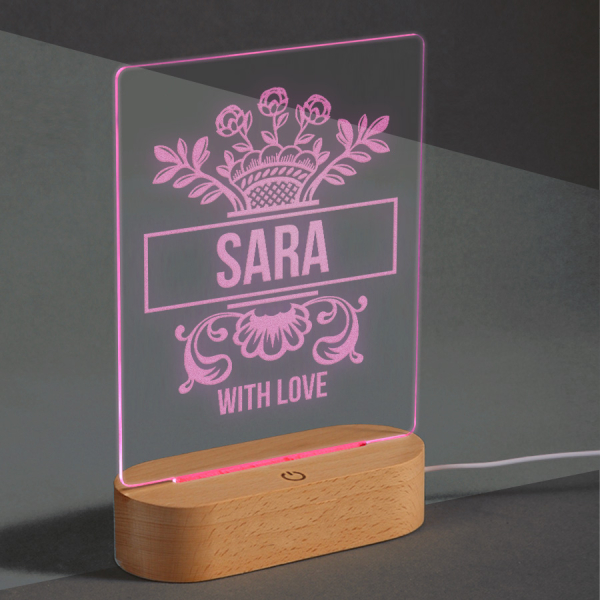 Lâmpada LED personalizada  Nome