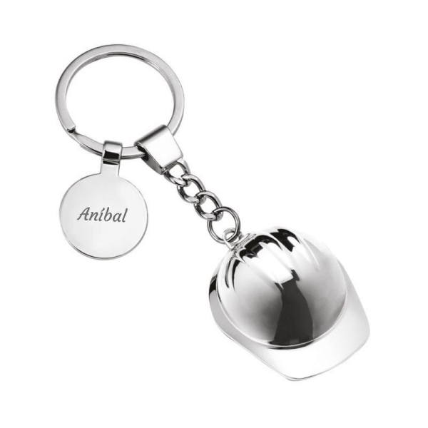 Porta-chaves em forma de capacete de obra personalizado