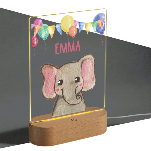 Luz de presença personalizada com balões e animais