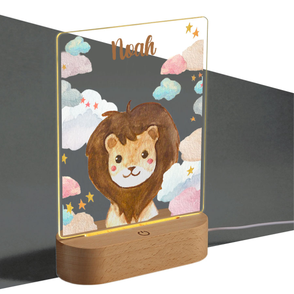 Luz de presença personalizada nuvens e animais