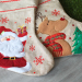 Meia de Natal personalizada com efeito linho