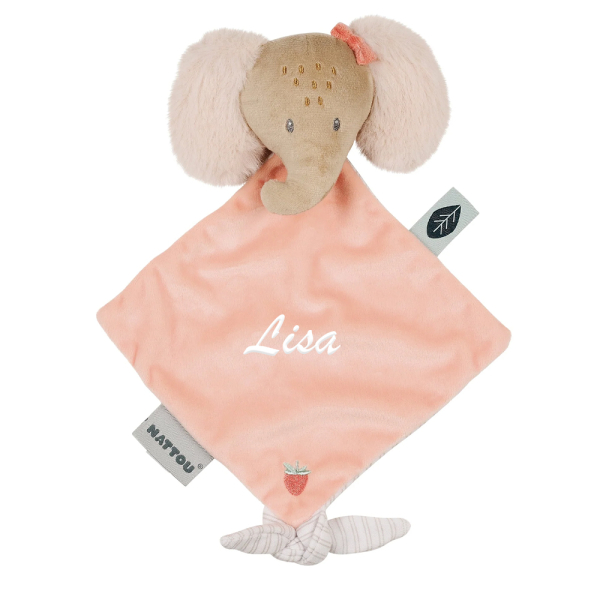 Mini boneco de peluche Oli o elefante bordado