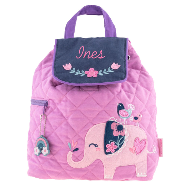 Mochila personalizada com elefante cor-de-rosa