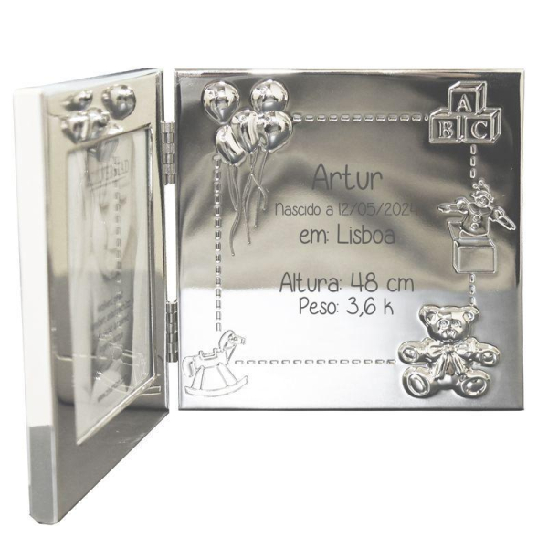 Moldura Dupla Personalizada para Nascimento ou Batizado