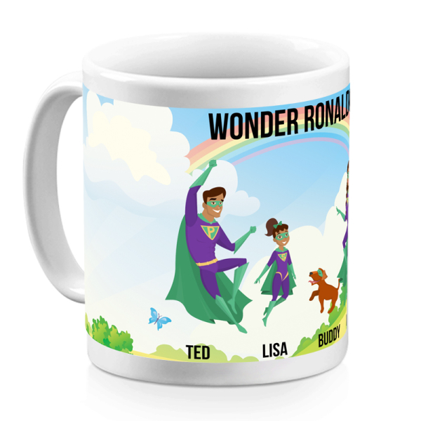 Caneca de super-herói personalizada