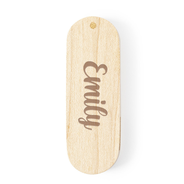 Pen drive de 16 GB em madeira personalizada