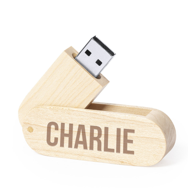 Pen drive de 16 GB em madeira personalizada