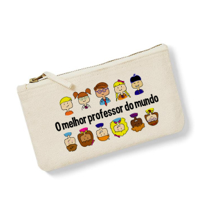 Pequena bolsa de algodão com Obrigada professora impresso Pequena bolsa de algodão com Obrigada professora impresso