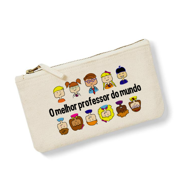 Pequena bolsa de algodão com Obrigada professora impresso