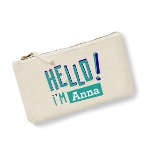 Pequena bolsa de algodão personalizada HELLO Pequena bolsa de algodão personalizada HELLO