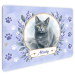 Placa de porta com foto do animal de estima&ccedil;&atilde;o em estilo aguarela