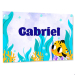 Placa de porta infantil personalizada - Sob o oceano