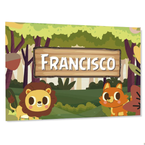 Placa de porta infantil personalizada savana e nome Placa de porta infantil personalizada savana e nome
