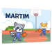 Placa de porta infantil personalizada - Basquetebol
