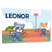 Placa de porta infantil personalizada - Basquetebol