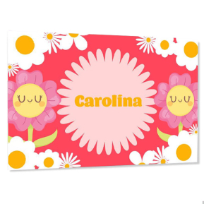 Placa de porta personalizada para quarto infantil - Flores Placa de porta personalizada para quarto infantil - Flores