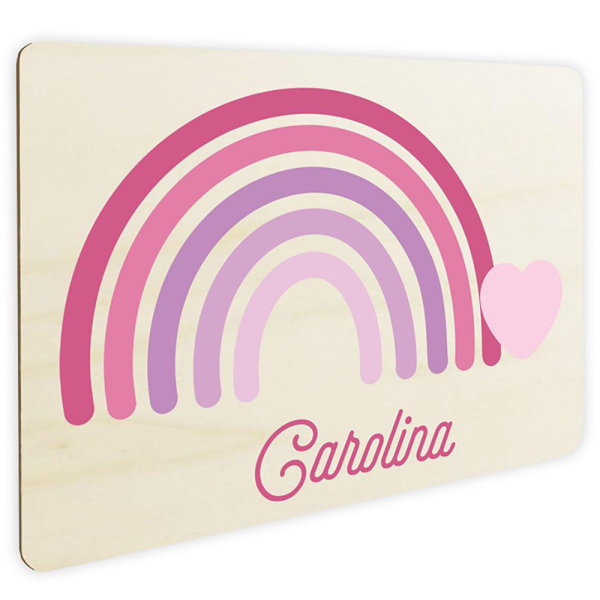Placa de porta personalizada arco-íris