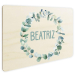 Placa de porta personalizada com coroa vegetal