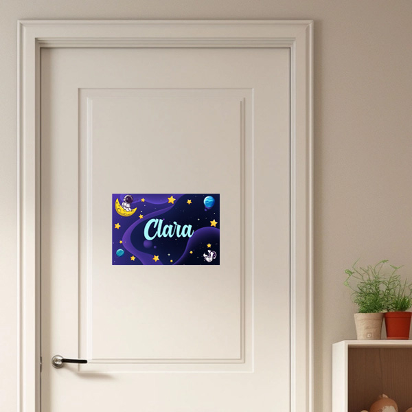 Placa de porta quarto infantil - Astronauta