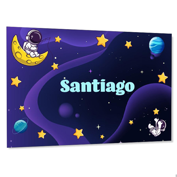 Placa de porta quarto infantil - Astronauta