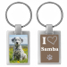 Porta-chaves com foto I Love o meu animal de estima&ccedil;&atilde;o