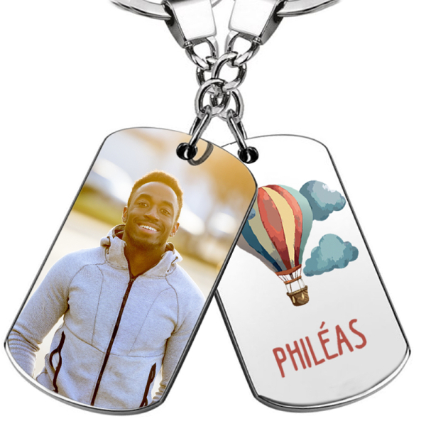 Porte-chaves balão de ar quente foto personalizada