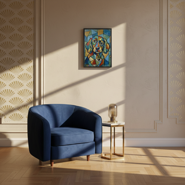 Retrato art&iacute;stico em estilo cubista