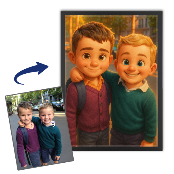 Retrato estilo filme de animação 3D a partir de uma foto