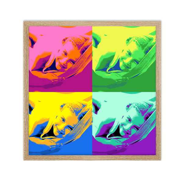 Poster Pop Art com 4 fotos emoldurado